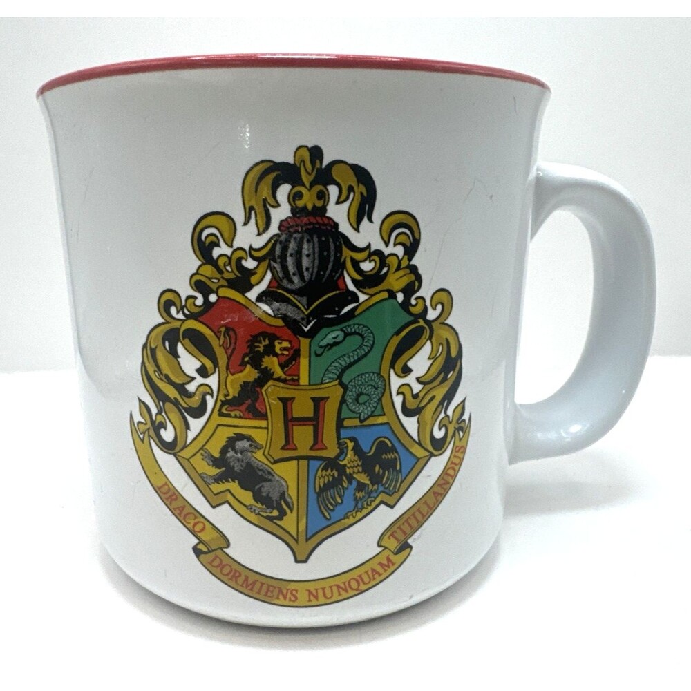 Harry Potter White Ceramic Mug Cup House Crest 20oz Red Interior Huge
